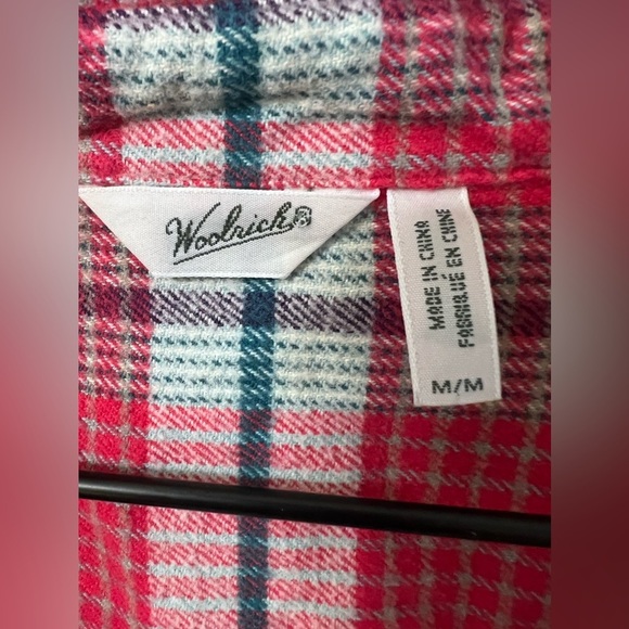 Woolrich Womens Size Medium Red White Blue Flannel Button Down Shirt - Picture 2 of 9